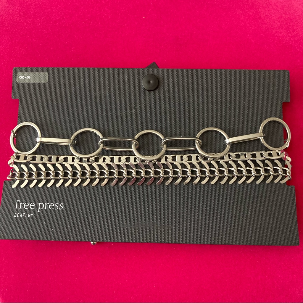 Free Press Set Of Three Choker Necklaces | Silver Tone | Brand New